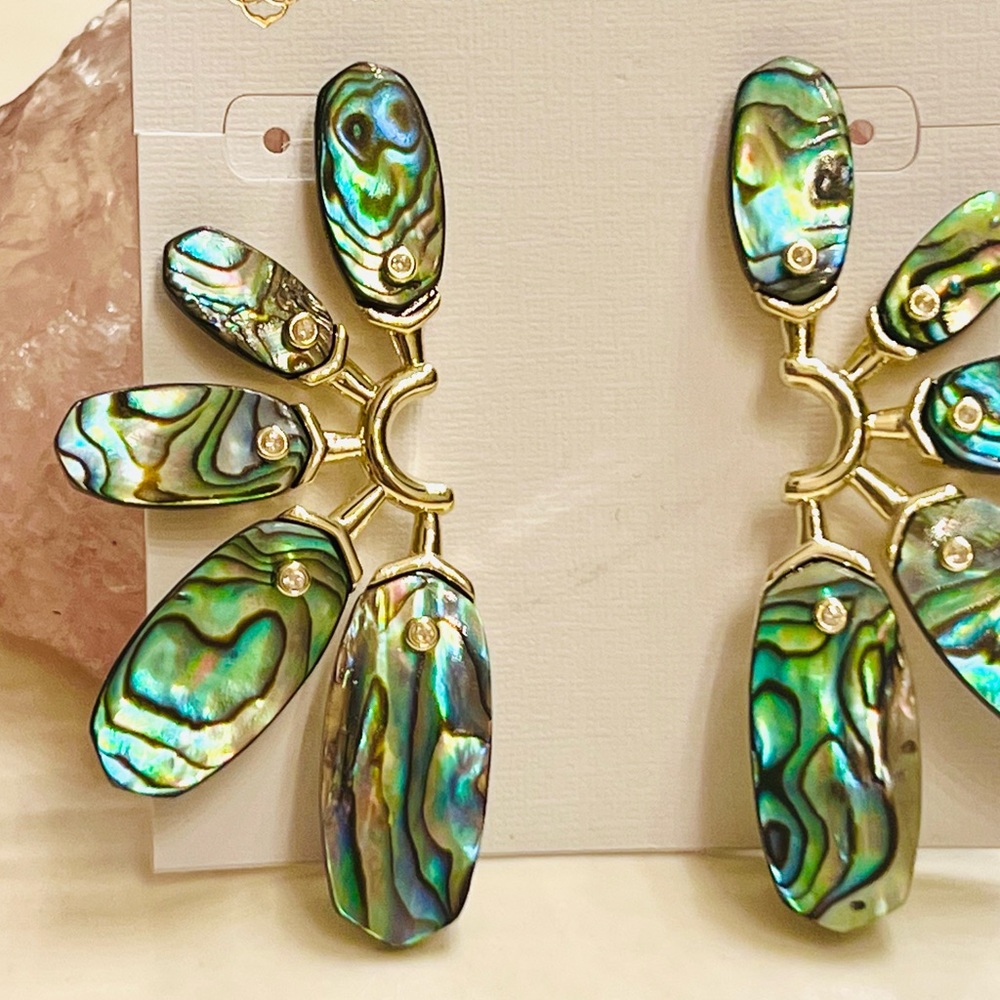 ๐บ๐HP๐๐บ NWT Kendra Scott Ashlyn Abalone Shell Statement Earrings - Picture 5 of 16
